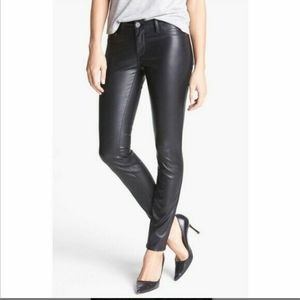 Blank NYC black spray on vegan leather pants
